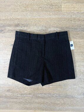 Gap NWT Black Herringbone Velvet Tailored Shorts | 0